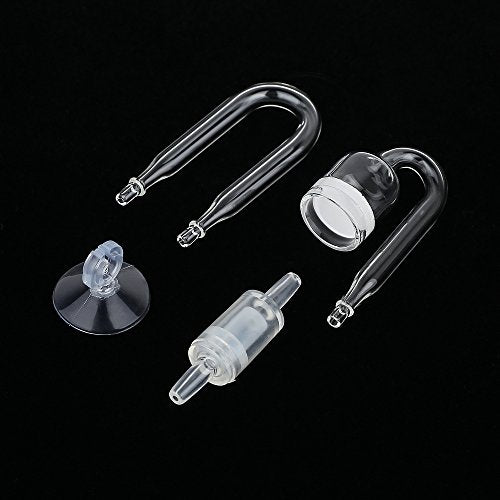 CO2 Diffuser, Carbon Dioxide Glass Reactor U Shape Tube Set for Aquarium Plants Tank(CO2 Diffuser Set) - color: CO2 Diffuser Set