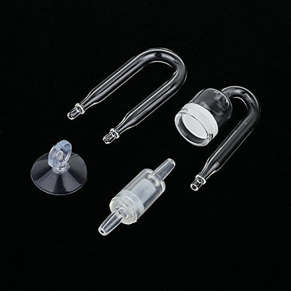 CO2 Diffuser, Carbon Dioxide Glass Reactor U Shape Tube Set for Aquarium Plants Tank(CO2 Diffuser Set) - color: CO2 Diffuser Set