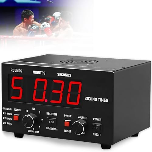 Professional Boxing Interval Timer - 30S-10min Gym Clock, Adjustable Rest Times (0/30/60S), Ideal for Workouts, Training, and Fitness - Blue - size: Red