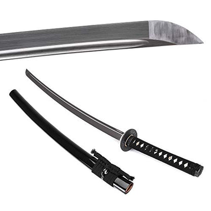 siwode Katana Handmade Full Tang Sharp, Alloy Tsuba Japanese Samurai Sword High Carbon Steel 1060,T10 1095, 40-Inch - color: Sanlinwushen