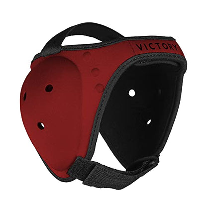 Wrestling BJJ Grappling Headgear - Adjustable Ear Guard - Ultra Soft Ear & Head Guard - Adult & Youth - color: Red, size: Adult