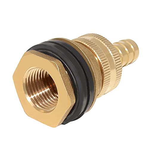 Joywayus Brass 1/2" NPT Female x 3/4" GHT Male Water Tank Connector + 1/2" Barb x 3/4" GHT Female Swivel Garden Water Hose Pipe Connector - size: 1/2" Barb