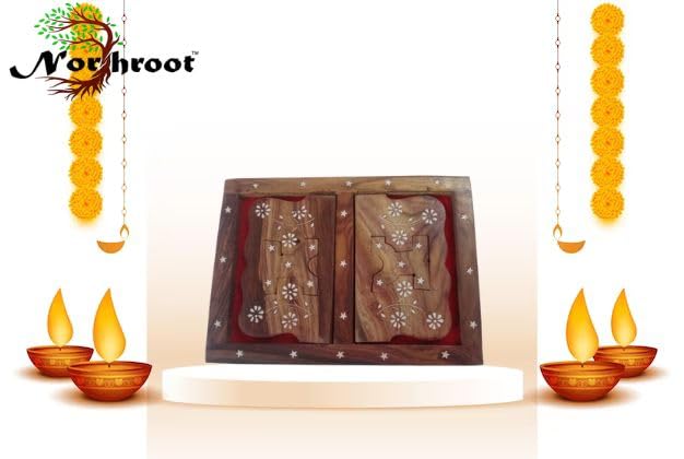 Wooden Rehal Box,Wooden Decor Holy Book Stand Box for Reading Quran, Geeta, Guru Granth Sahib, Bibil (Brown)