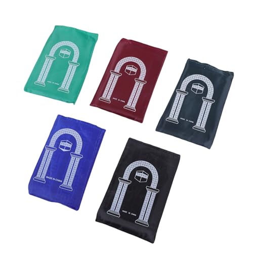 GLOGLOW Portable Prayer Mat 5Pcs Nylon Travel Pray Mat Lightweight Foldable for Prayer Yoga Meditation with 5 Colors Easy to Carry