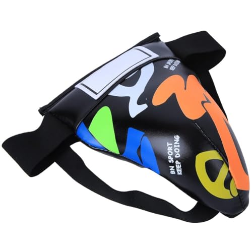 HERCHR Children Groin Guard, Boxing Kickboxing MMA Muay Thai Sparring Groin Guard Protective Gear for Sanda Taekwondo Training - color: Black