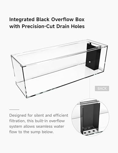 150G-3H-P Starfire Aquarium 60x24x24 H 12mm Built-in Overflow Peninsula Style - size: 60x24x24"