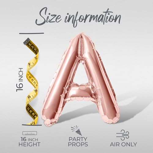 Letter Balloons - EID MUBARAK 16" Inch Alphabet Letters Foil Mylar Balloon Blessed Feast Festival Party Banner (Rose Gold) - color: Rose Gold