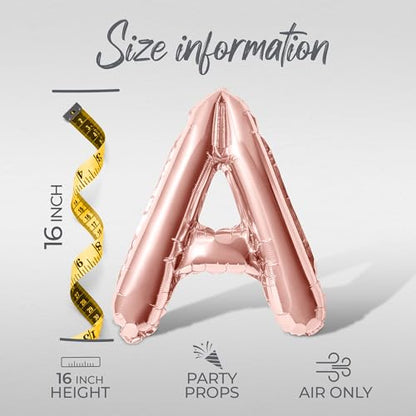 Letter Balloons - EID MUBARAK 16" Inch Alphabet Letters Foil Mylar Balloon Blessed Feast Festival Party Banner (Rose Gold) - color: Rose Gold