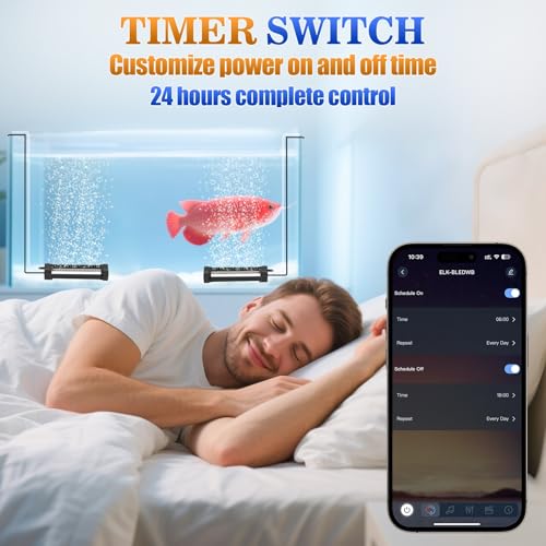 Fish Tank Bubbler Light for Aquarium: 2-in-1 Aquarium Grow Light with APP & Remote Control for Aquatic Pet Enthusiasts - RGB Changing Fish Lamp for 2-5 Gollon Freshwater Saltwater Tank Decor - size: 5.3 inch Bubbler