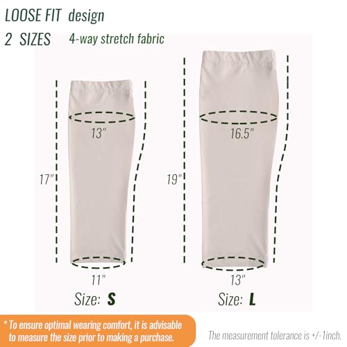 UPF 50+ Sun Protection Arm Sleeves Elastic band Adjustable Cuff Loose Fit Non-Sticky Airflow Friendly Outdoor - color: Pale Peach, size: Small
