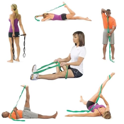 Stretching Strap Yoga Strap for Home Workout, Exercise, Pilates and Gymnastics, 10 Loops Non-Elastic Stretch Bands with Aesthetic Packaging for Women & Men - color: Purple