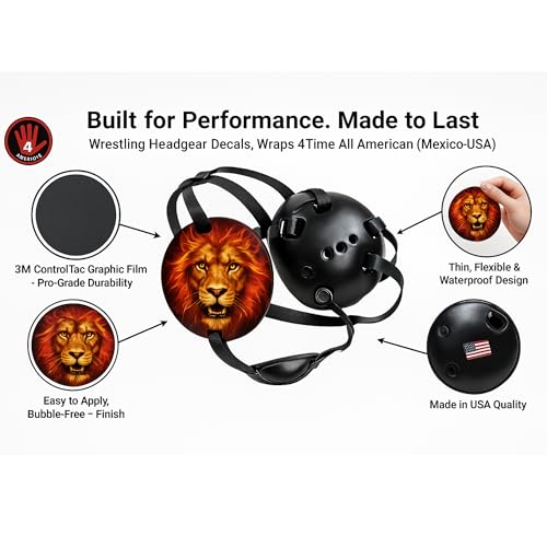 Wrestling Headgear with Ear Protection & Chin Cup Adjustable Lightweight Head Guard for Competition & Practice – Durable Protective Wrestling Ear Guard for Youth & Adult Athletes - color: Fire Lion
