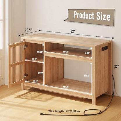 55-75 Gallon Fish Tank Stand with Power Outlet, Aquarium Stand with Cabinet, Heavy Duty Reptile Tank Stand Table for Fish Accessories Storage for Reptile Tank, Turtle, Reptil Terrarium