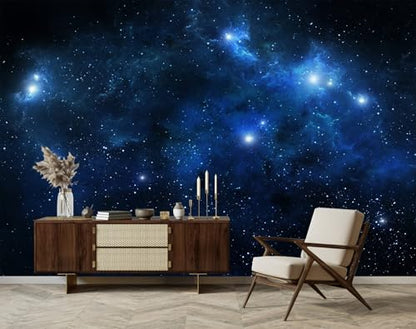 Galaxy Wallpaper Peel and Stick Night Sky Ceiling Self-Adhesive Mural for Living Room Bedroom 82"x57" - color: ZZ-004, size: 82" x 57"