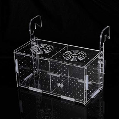 Aquarium Fish Breeding Box - Transparent Acrylic Fish Tank Hatchery Hanging Incubator for Shrimp Clownfish (Hook 201011cm)