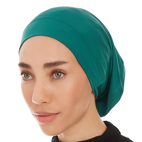 Hijab Caps Underscarf for Women – Black Hijab Cap Underscarf Turban Dreadlocks Tube – Muslim Accessories Headscarf - color: Dark Green