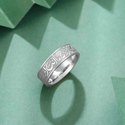 VASSAGO Stainless Steel Rings for Men Women Trendy Muslim Allah Ring Islam Arabic Shahada Ring Jewelry Gifts - color: silver, size: 10