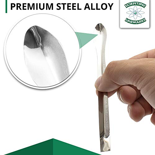 Laboratory Spoon Spatula Set - Long Handled Mixing & Measuring Equipment - Supplies for Labs, Sampling, Sculpting, Stirring, Making Makeup - Durable Stainless Steel - Set of 12 - size: 12 PC