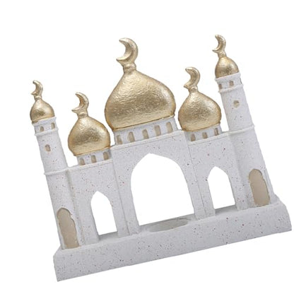 Gold and White Decorative Mosque Tower Islamics Eid Mubaraks Decors Table Ornament Ramadans Home Decorations Gift Islamics Mubaraks Decors
