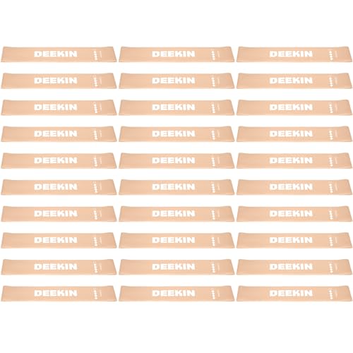 DEEKIN 30 Pcs Resistance Bands Bulk Resistance Loop Elastic Exercise Bands Exercise Equipment for Women Men Home Pilates, Fitness, Gym, Yoga - color: Light Brown, style: 35-40 Lbs