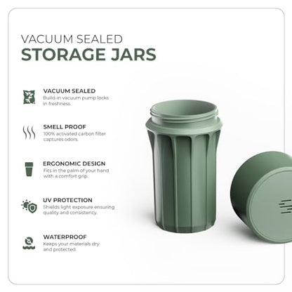 Staze Air Tight Smell Proof Container (148ml) – Vacuum Seal Jar - Waterproof Food Storage Canister, Portable Small Smell Proof Jar for Coffee, Herb, Spice & Gummies - (AUTUMN TRIO) - color: AUTUMN TRIO