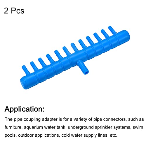 uxcell 2Pcs 8mm to 5.5mm 12 Ways Air Line Tubing Splitter Connector Fish Tank Oxygen Pipe Air Tubing Adapter for Aquarium, Blue - style: 12 Ways