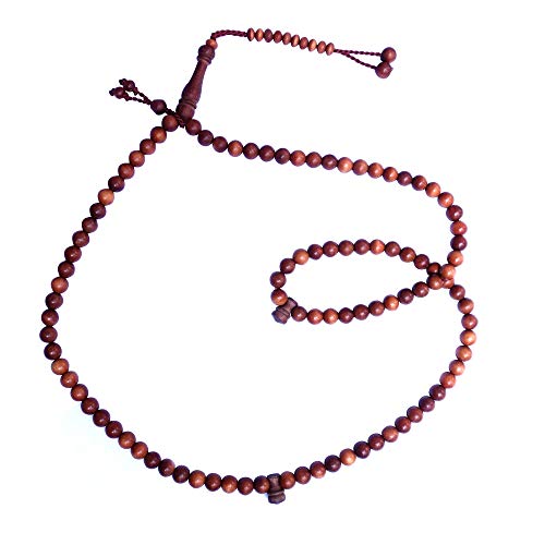 TheTasbih® Handcrafted Natural Color 8mm 99-Bead Stigi Ironwood Tasbih Prayer Beads with Bead Stops