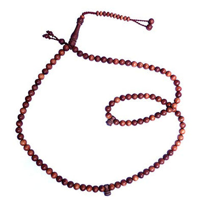 TheTasbih® Handcrafted Natural Color 8mm 99-Bead Stigi Ironwood Tasbih Prayer Beads with Bead Stops