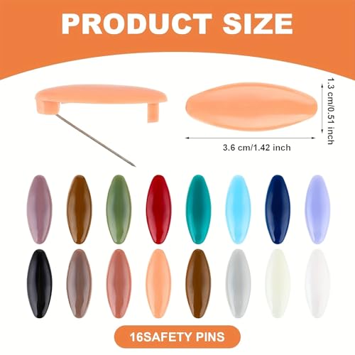 Headscarf Safety Pins 8-Pack Multi-Color Plastic Scarf Clips with Safety Buckles for Hijab, Hats, Caps and Head Coverings, - color: Red 11