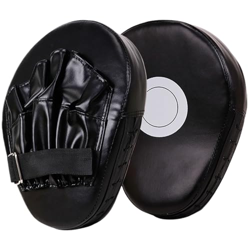 Boxing Pads Mitts, Leather Curved Focus Boxing Gloves, Shock-Resistant Thickened Punching Mitts, Taekwondo Equipment for Fighting or Striking Practice, Pads.