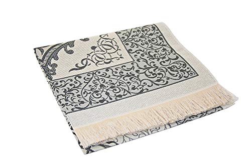 ihvan online Muslim Prayer Rug and Prayer Beads with Elegant Design Cylinder Gift Box, Janamaz, Soft Sajadah, Islamic Gifts Set, Portable Prayers Carpet Mat, Taffeta Fabric, Black - color: Black/Mod3