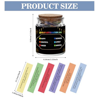 Quran Verses Jar,Islamic Gifts for Women Men Quran In English Translation,Islamic Decor,Muslim Gift,Ramadan Decorations for Home,Eid Gift,Quran Affirmation verses,Hope & Prayer Jar