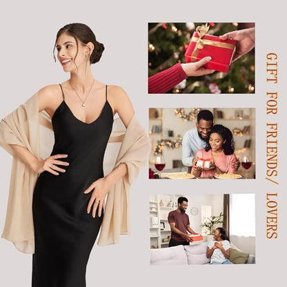 Shawls and Wraps for Evening Dresses Sheer Chiffon Women Elegant Soft Silky Wraps Wedding Bridal Scarf - color: Champagne（beige）, size: 79*18‘’