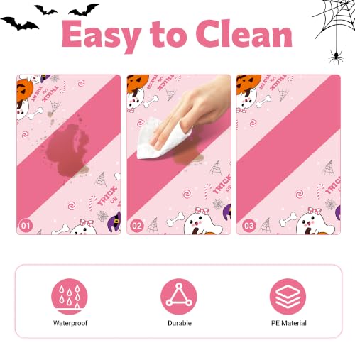Childom 3 Pack Halloween Tablecloth Rectangle Table,Halloween Decorations - color: Halloween Pink