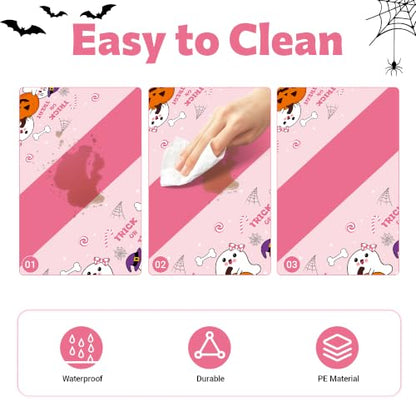 Childom 3 Pack Halloween Tablecloth Rectangle Table,Halloween Decorations - color: Halloween Pink