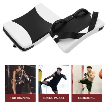 UPKOCH Taekwondo Kick Pad and Kick Shield, Compact Black and White Curved Handheld Kicking Target, Boxing Trainer and Martial Arts Training Equipment for Youth and Adults