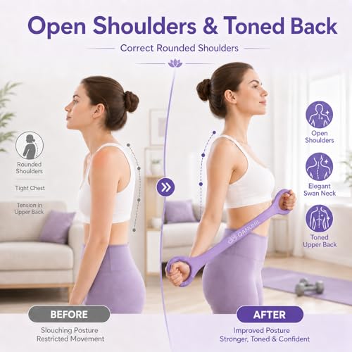 Figure 8 Resistance Bands with Handles for Women and Men, 2pc | Silicone Soft Grips, Non-slip Function, Arm Workout, Yoga Pilates Back Leg Exercise