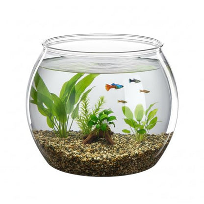 5 Gallon Crystal Clear Shatterproof Plastic Round Fish Tank | Crystal clear multi-use bowl for terrarium, flower vase and home decor, lightweight decorative tank for fish lovers
