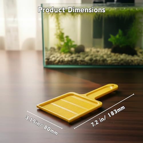 Duckweed Remover Tool for Aquarium, Floating Plant Skimmer | Aquarium & Pond Skimmer Tool for Duckweed, Salvinia and Water Lettuce Removal, Durable Plastic Plant Remover (Yellow) - color: Yellow