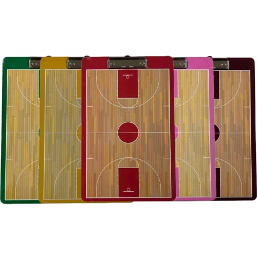 Basketball Coaching Board | Double-Sided Premium Dry Erase Clipboard with Full & Half Court (Maroon/ Burgundy) - color: Maroon/ Burgundy