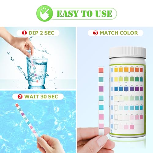 Aquarium Test Strips Fish Tank Pond Water Testing Kit (7-Way) | 150 Fish Bowl Tester Strips for Freshwater Saltwater - Rapid Accurate Easy to Test pH, Hardness, Nitrate, Nitrite and More