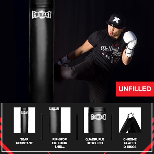 Heavy Punching Kicking Bag for Adults, Boxing, MMA, Martial Arts, Muay Thai, Strength Training Equipment, 5ft, 100 lbs, Classic Logo - style: Unfilled