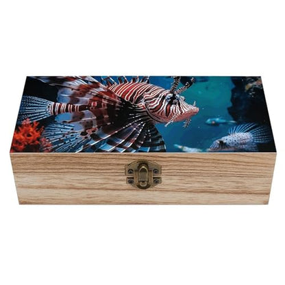 Wooden Storage Box Fish in Fish Tank Jewelry Boxes With Hinged Lid Keepsake Box Decorative Boxes For Keepsake,Home Decoration
