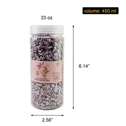 1.4 LB Crushed Shell Chips Broken Pieces for Resin Arts,Light Lavender | Craft Projecting,Vase Fillers,Succulents Terrarium Plants Soil Cover,Candle Holder,Aquarium,Table Centerpiece,Home Decor