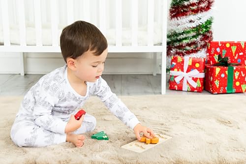 Pearhead 3 Piece Wooden Holiday Puzzle Set, Christmas Toy | Festive Wood Puzzle Trio, Holiday Learning Activity, Stocking Stuffer, Christmas Gift For Toddler or Children - color: Christmas
