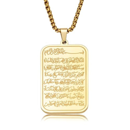 WETMT Allah Necklace for Men Women Gold Allah Muslim Pendant Necklace Silver Islam Arabic Eid Ramadan Necklace Trendy Elegant Jewelry Accessories - color: gold