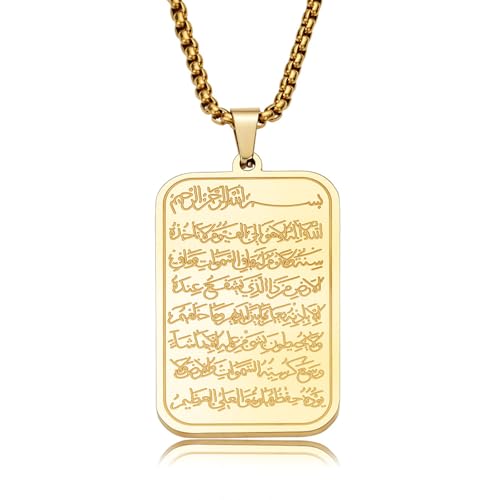 WETMT Allah Necklace for Men Women Gold Allah Muslim Pendant Necklace Silver Islam Arabic Eid Ramadan Necklace Trendy Elegant Jewelry Accessories - color: gold