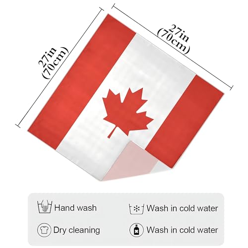 Bandana Square Head Scarf for Women Satin Hair Wrap Fashion Headband 27" - color: Flag of Canada