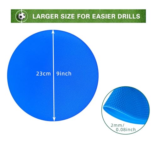 Non Slip Rubber Floor Markers 4 Inch 9 Inch 10 Inch | Multicoloured Poly Dots are suitable for football training and agility drills Marking positions in dance studios - style: 9inch 9pcs