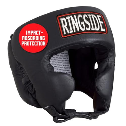 Ringside Competition-Like Boxing Headgear with Cheeks - color: Black, size: Medium
